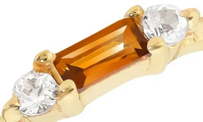 Ys Gems Baguette & Round Gemstone Ring In Gold