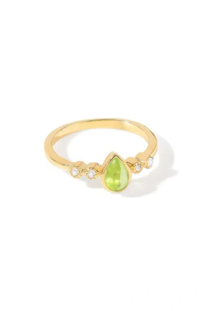 Ys Gems Pear Gemstone Ring In Gold