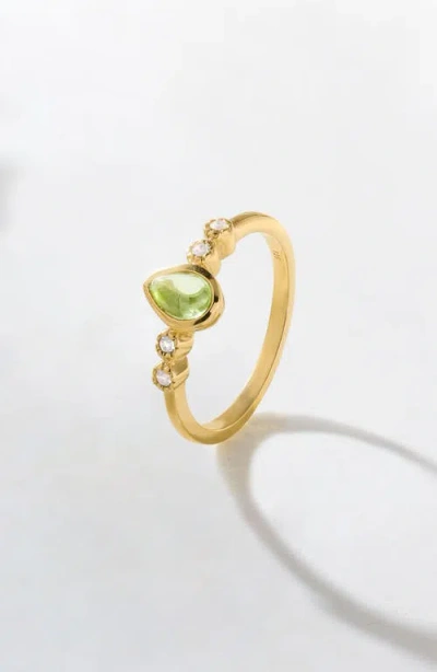 Ys Gems Pear Gemstone Ring In Gold