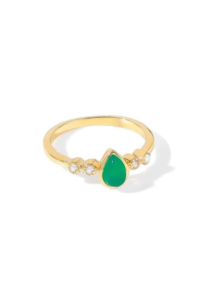 Ys Gems Pear Gemstone Ring In Gold