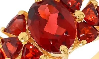Ys Gems Graduated Garnet Ring In Red