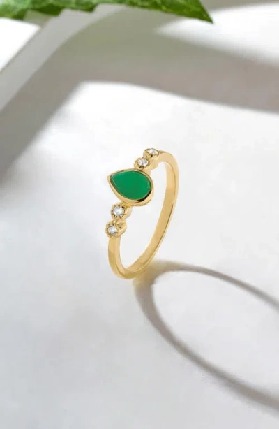 Ys Gems Pear Gemstone Ring In Gold