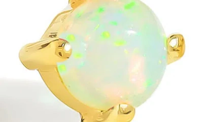 Ys Gems Emerald & White Topaz Double Drop Earrings In Gold