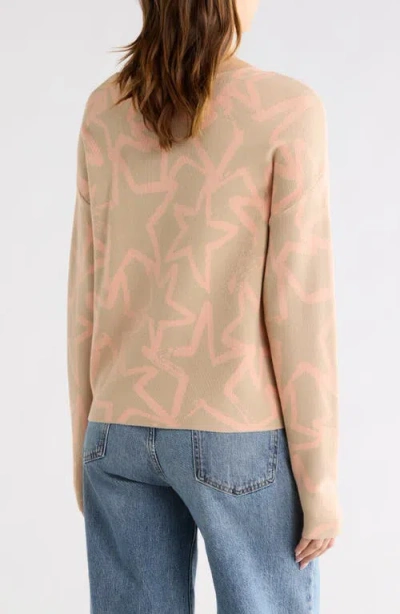 Wishlist Star Jacquard Sweater In Pink