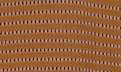 Wishlist Open Knit Dolman Sleeve Split Seam Sweater In Brown