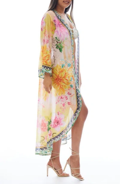 Ranee's Ranees Floral Longline Duster In Multi