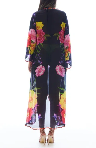 Ranee's Ranees Floral Longline Duster In Multi
