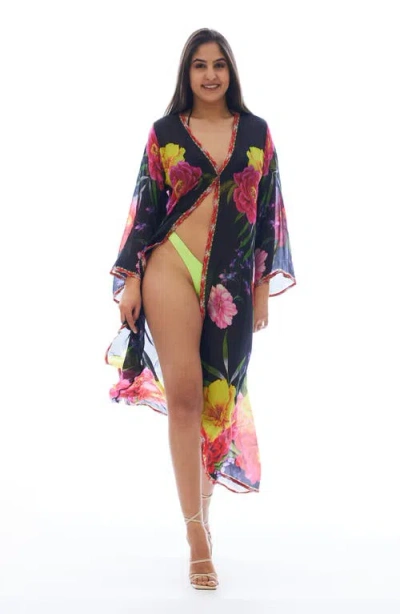 Ranee's Ranees Floral Longline Duster In Multi