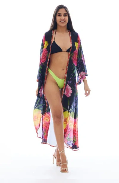 Ranee's Ranees Floral Longline Duster In Multi