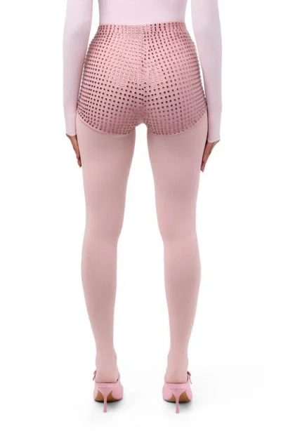 Naked Wardrobe Crystal Studded Shorts In Pink