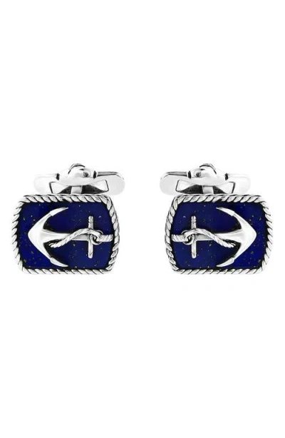 Effy Anchor Cufflinks In Blue