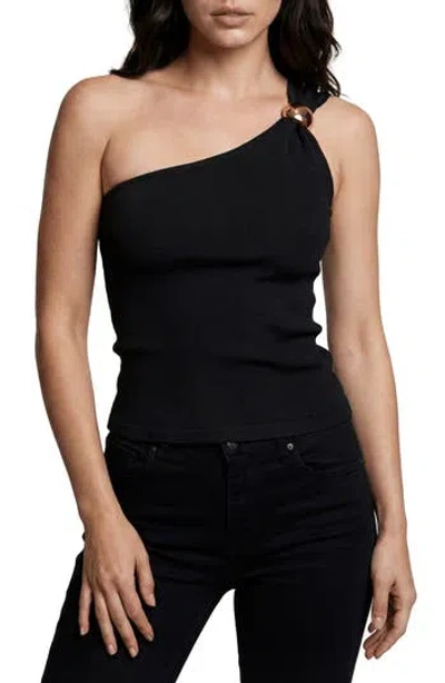 Bluegrey One-shoulder Knit Top In Black