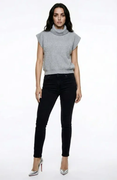 Bluegrey Sleeveless Turtleneck Sweater In Gray