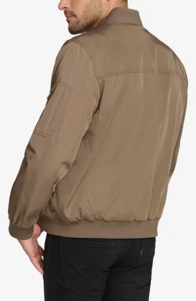 Calvin Klein Bomber Flight Jacket In Brown