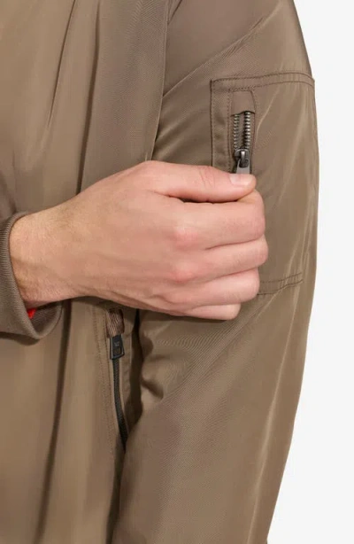 Calvin Klein Bomber Flight Jacket In Brown