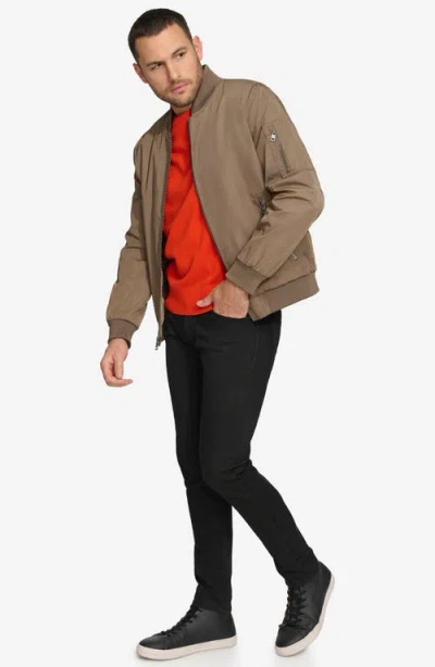 Calvin Klein Bomber Flight Jacket In Brown