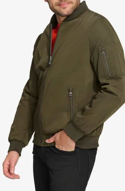 Calvin Klein Bomber Flight Jacket In Green