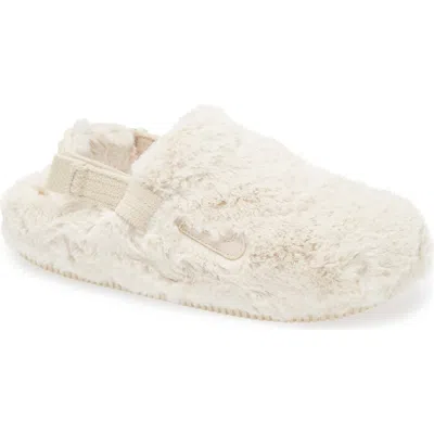 Nike Calm Faux Fur Mule In Neutral