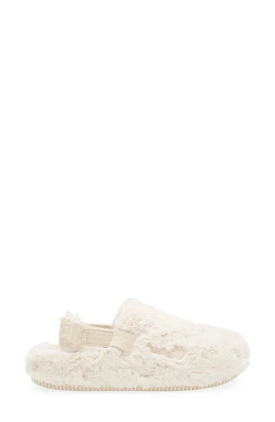 Nike Calm Faux Fur Mule In Neutral