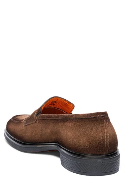 Santoni Easy Penny Loafer In Brown