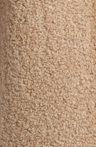 Bcbg Cozy Teddy High Pile Fleece Long Coat In Brown