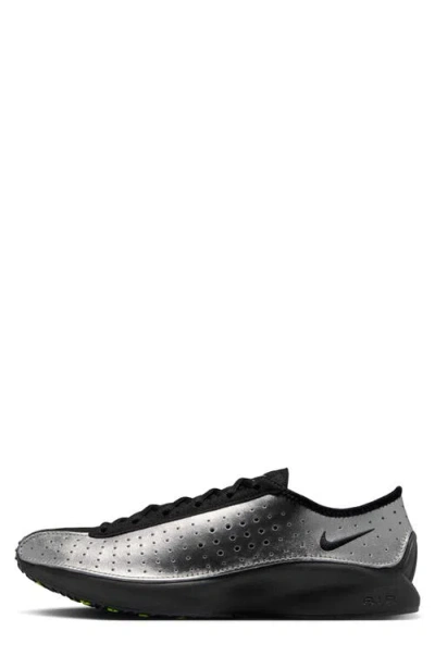 Nike Air Superfly Suede And Perforated Metallic Leather Sneakers In Silver
