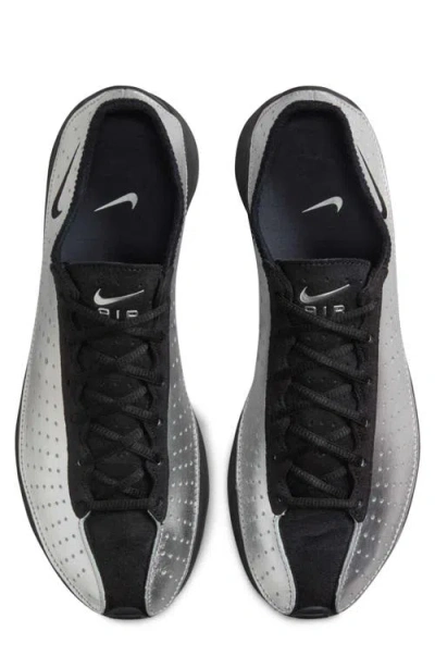Nike Air Superfly Suede And Perforated Metallic Leather Sneakers In Silver