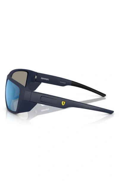 Scuderia Ferrari 61mm Rectangular Sunglasses In Blue