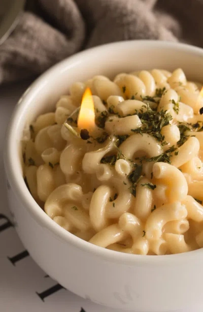 Southlake Gifts Macaroni And Cheese Pasta Candle In White