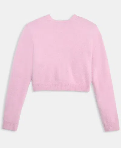 With Jules Big Girls Fuzzy Cardigan In Pink