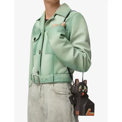 Loewe Womens Dark Taupe Futurist Cat Leather Clutch Bag In Brown