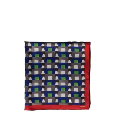 Miu Miu Geometric-printed Silk Scarf In Multi