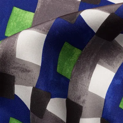 Miu Miu Geometric-printed Silk Scarf In Multi