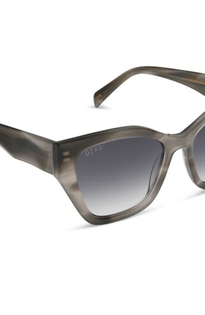 Diff Evie 54mm Cat Eye Sunglasses In Gray