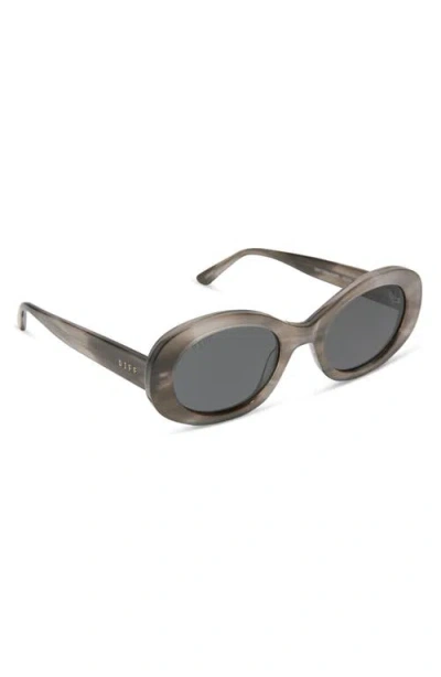 Diff Lainey 52mm Polarized Oval Sunglasses In Gray