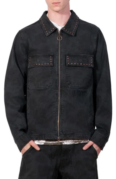 Pleasures Studded Denim Jacket In Black