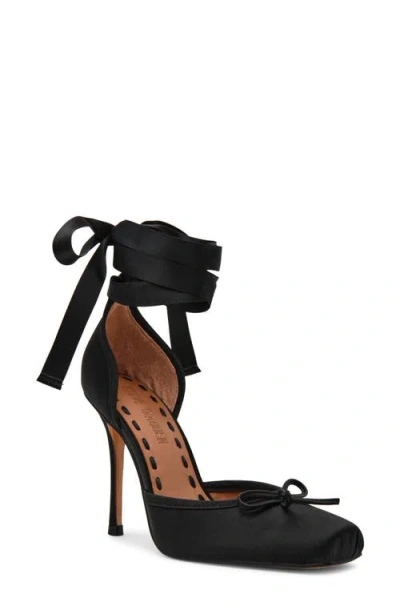Steve Madden Larina Ankle Wrap Pump In Black