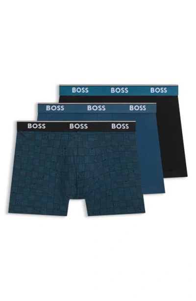 Hugo Boss Boss Assorted 3-pack Power Stretch Cotton Boxer Briefs In Multi