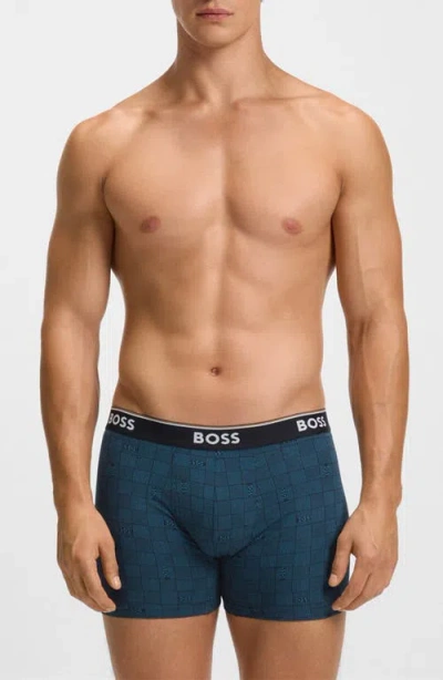 Hugo Boss Boss Assorted 3-pack Power Stretch Cotton Boxer Briefs In Multi