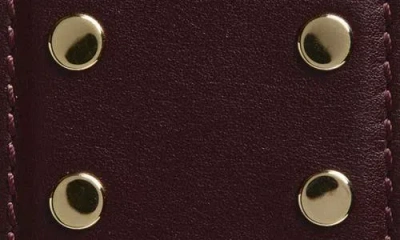 Khaite Theo Studded Leather Belt In Burgundy