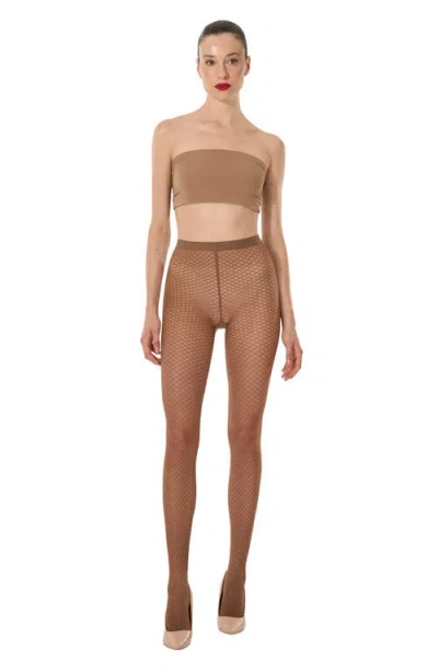 Wolford Shimmer Effect Tights In Brown