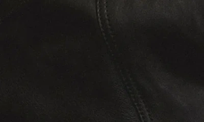 Mango Stand Collar Leather Jacket In Black