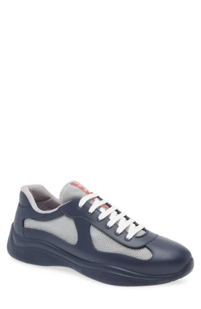 Prada America's Cup Low Top Sneaker In Blue