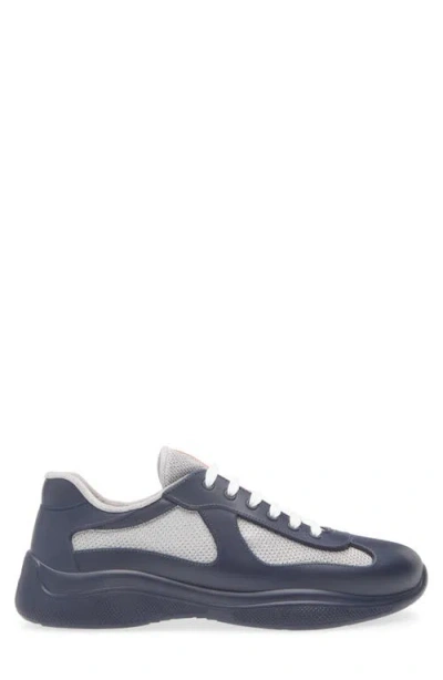 Prada America's Cup Low Top Sneaker In Blue