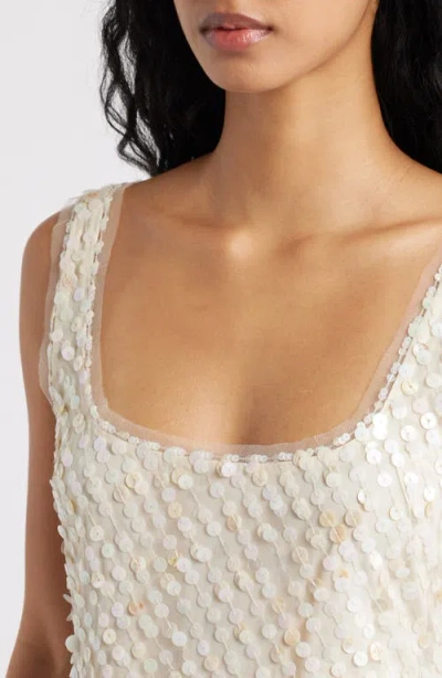 Loveshackfancy Ciris Sequin Minidress In White