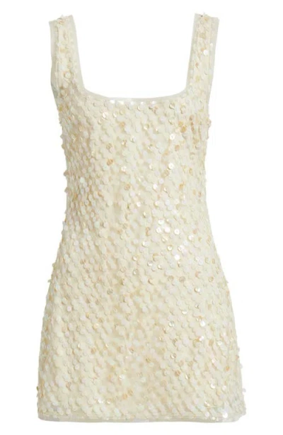 Loveshackfancy Ciris Sequin Minidress In White