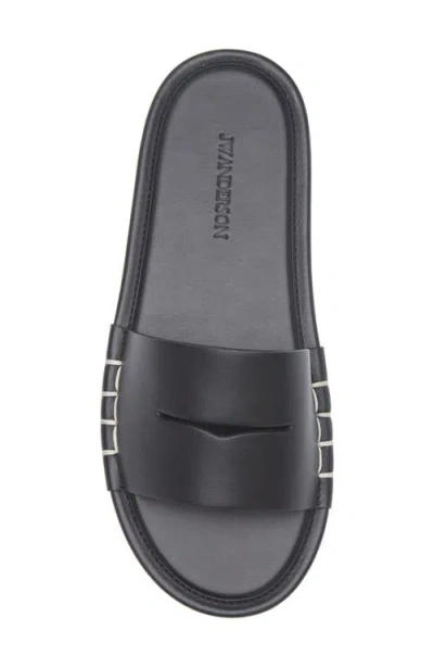 Jw Anderson Cut-out Detail Leather Sandals In Black