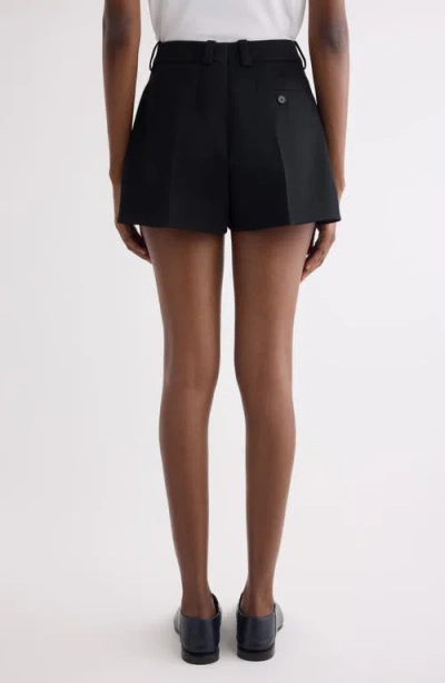 Givenchy Pleated Wool Grain De Poudre Shorts In Black