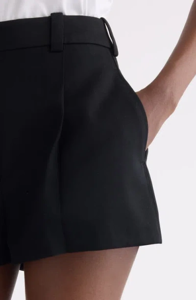 Givenchy Pleated Wool Grain De Poudre Shorts In Black