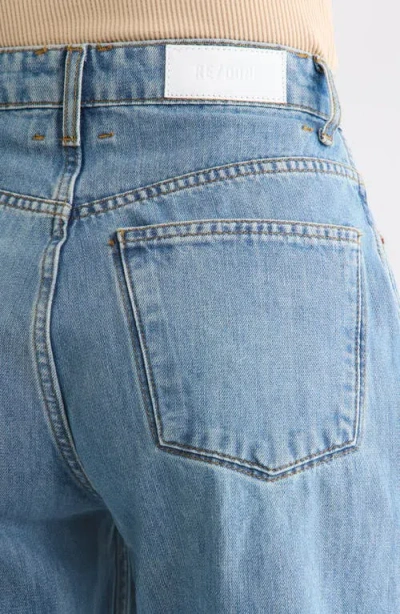 Re/done The Rewind High Waist Crop Barrel Leg Jeans In Blue